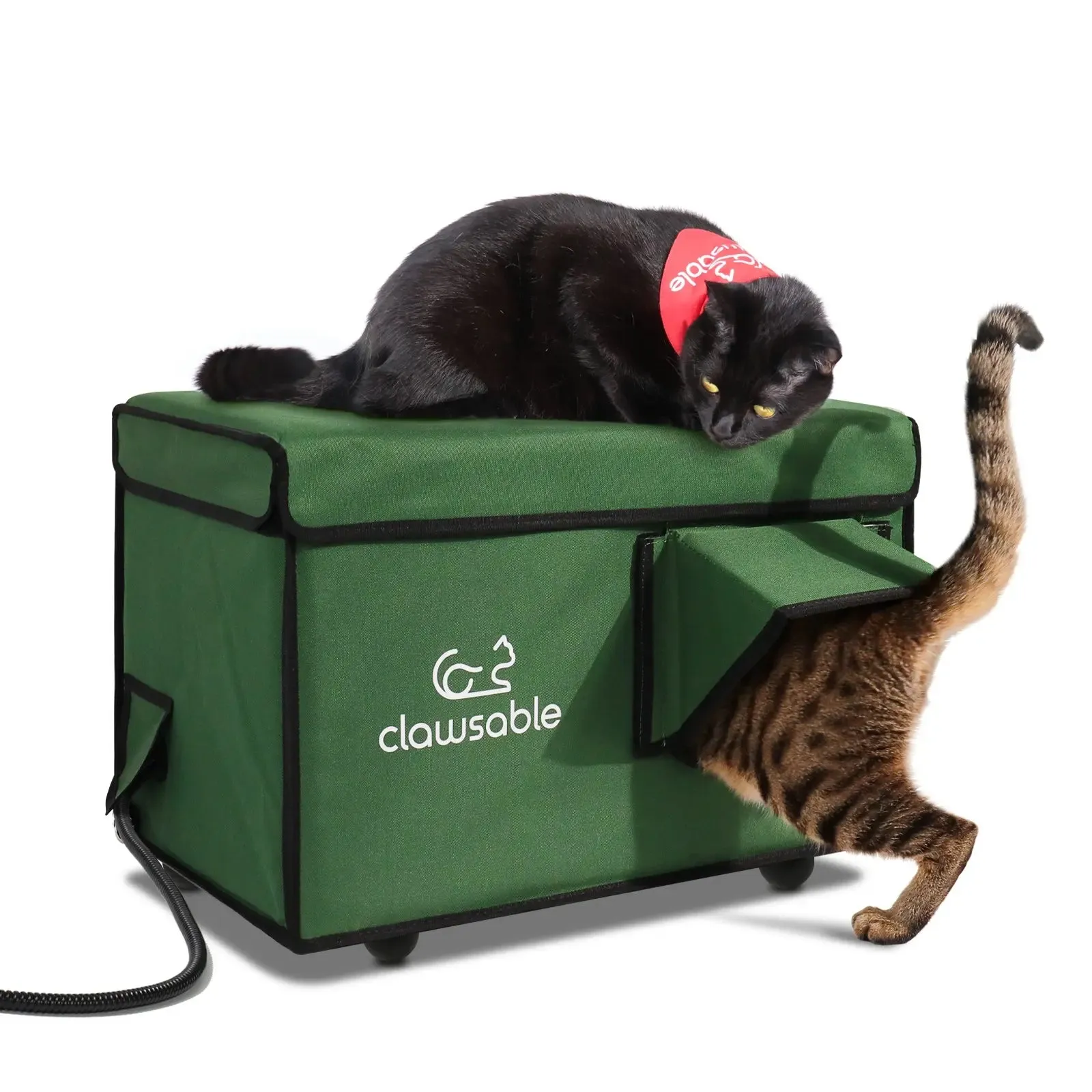 2-Door Lift-Top Heated Outdoor Cat House Medium