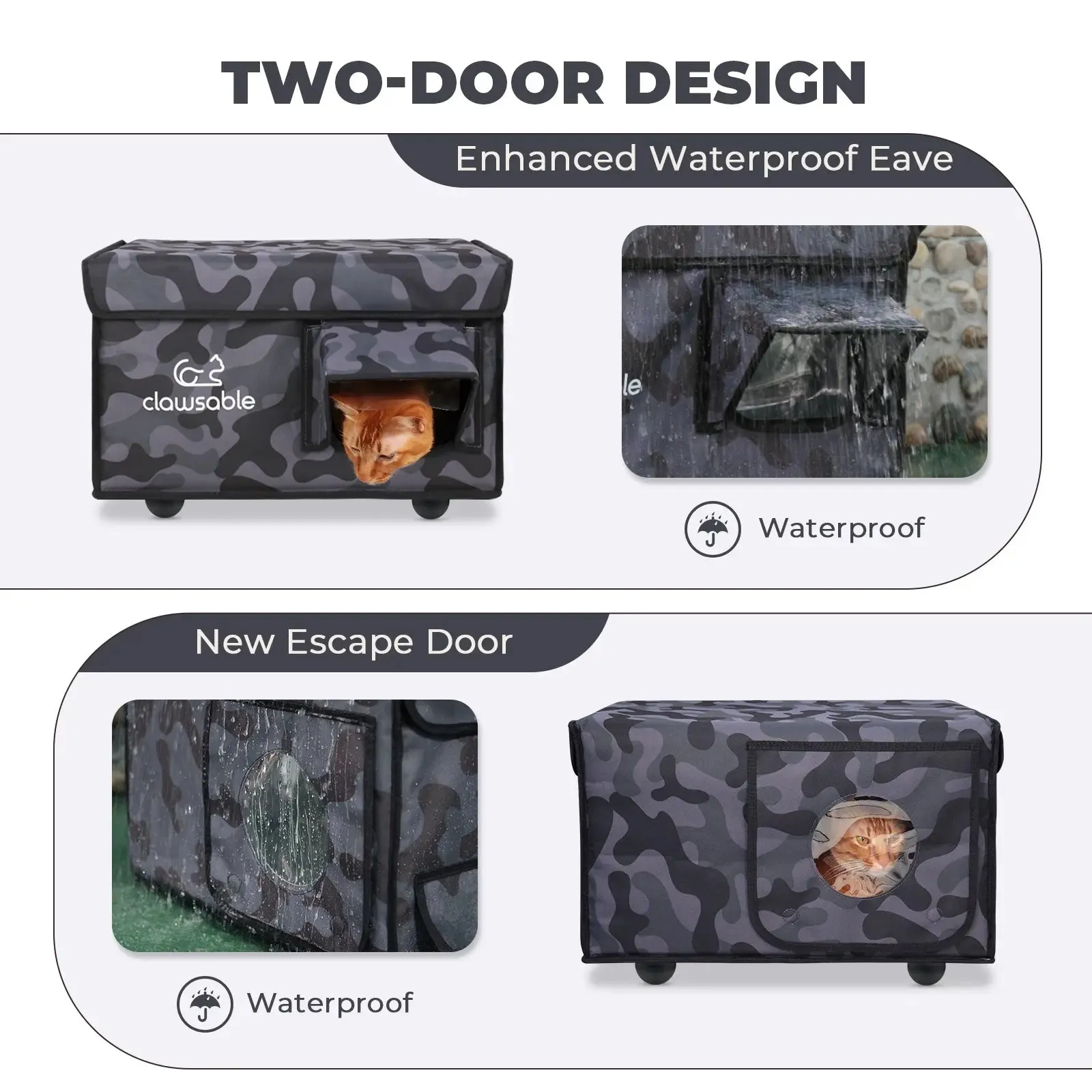 2-Door Lift-Top Heated Outdoor Cat House Medium