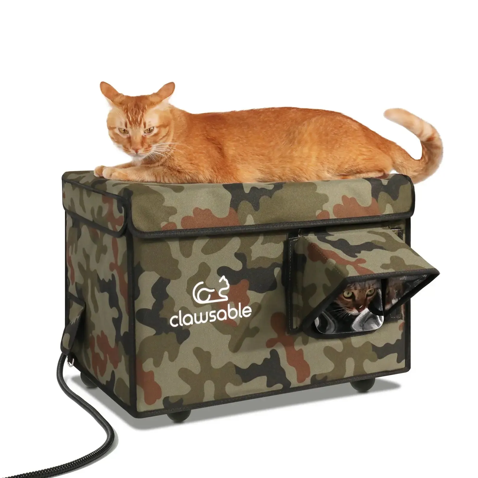 2-Door Lift-Top Heated Outdoor Cat House Medium