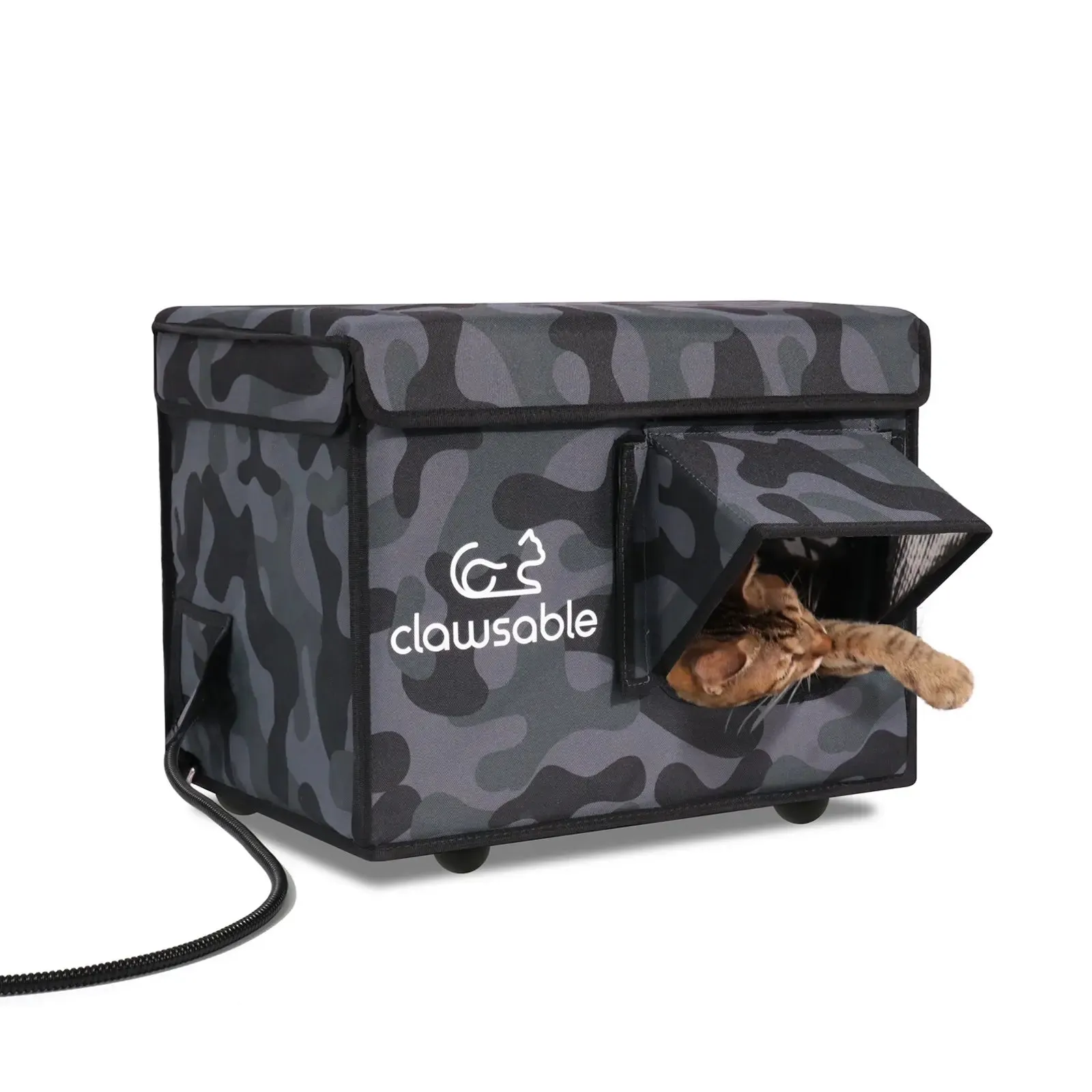 2-Door Lift-Top Heated Outdoor Cat House Small