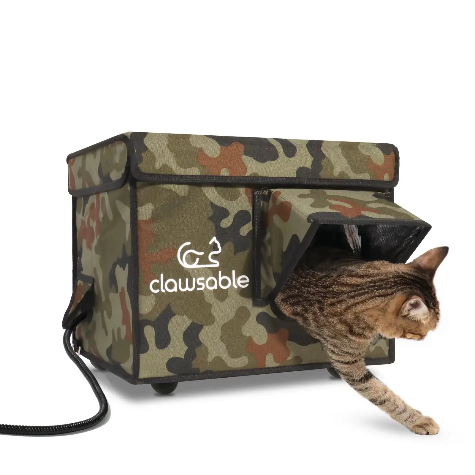 2-Door Lift-Top Heated Outdoor Cat House Small