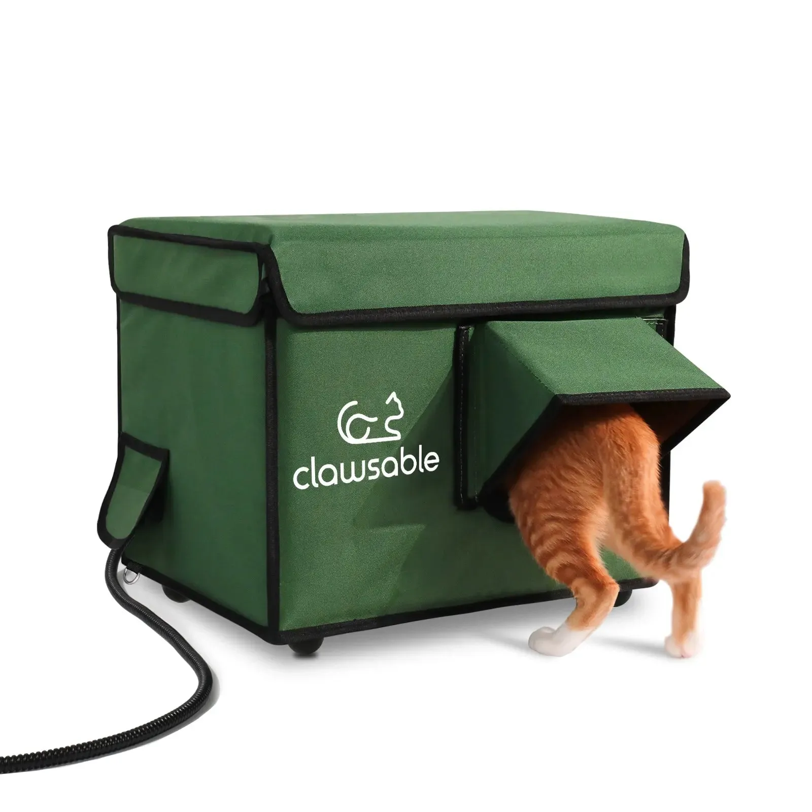 2-Door Lift-Top Heated Outdoor Cat House Small