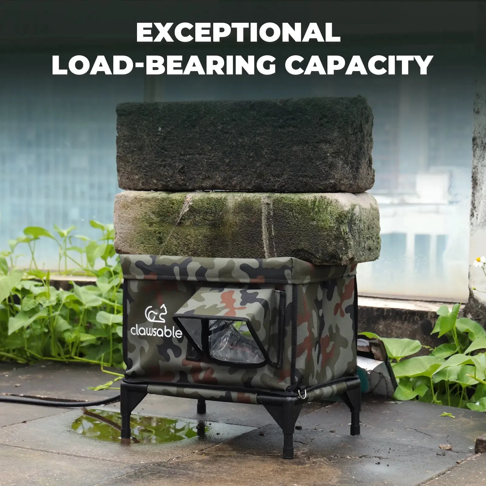 2-Door Portable Elevated Heated Outdoor Cat House Small