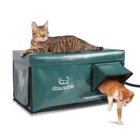 2-Door Portable Heated Outdoor Cat House Large