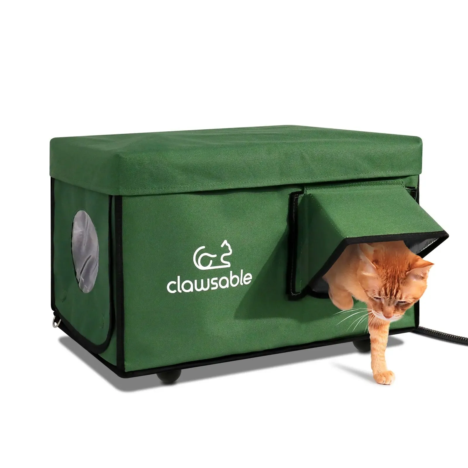2-Door Portable Heated Outdoor Cat House Medium