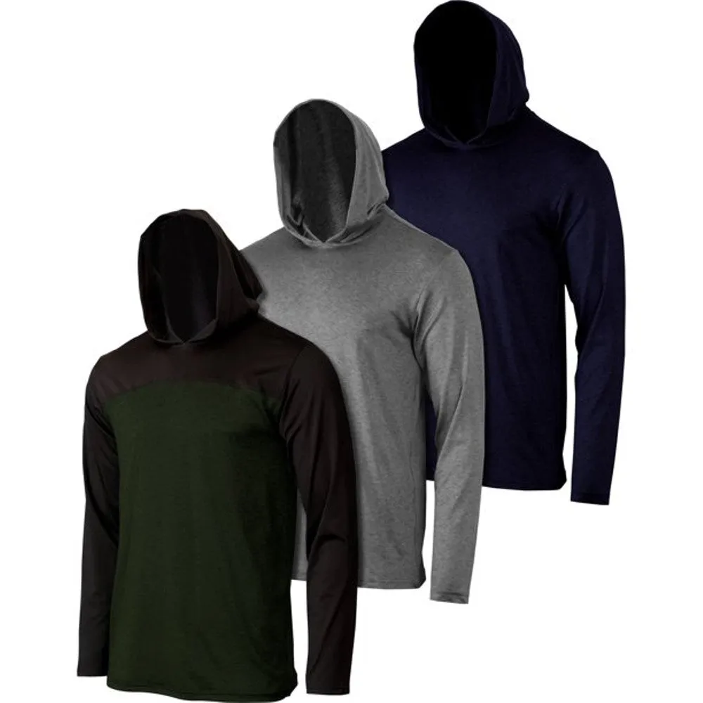 3-Pack: Men's Moisture Wicking Lightweight Hoodies