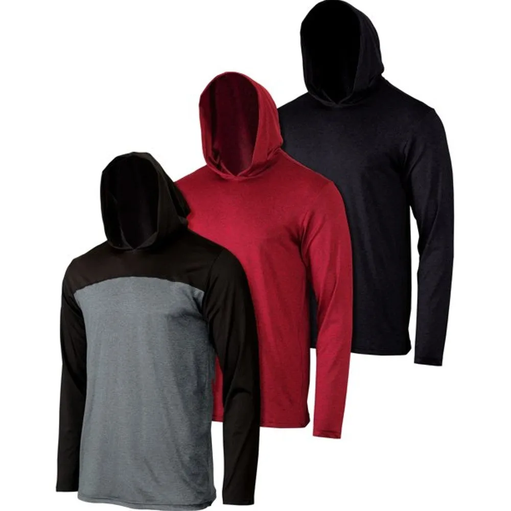 3-Pack: Men's Moisture Wicking Lightweight Hoodies