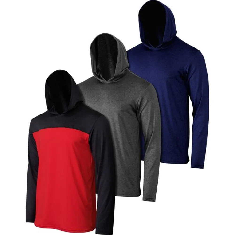 3-Pack: Men's Moisture Wicking Lightweight Hoodies