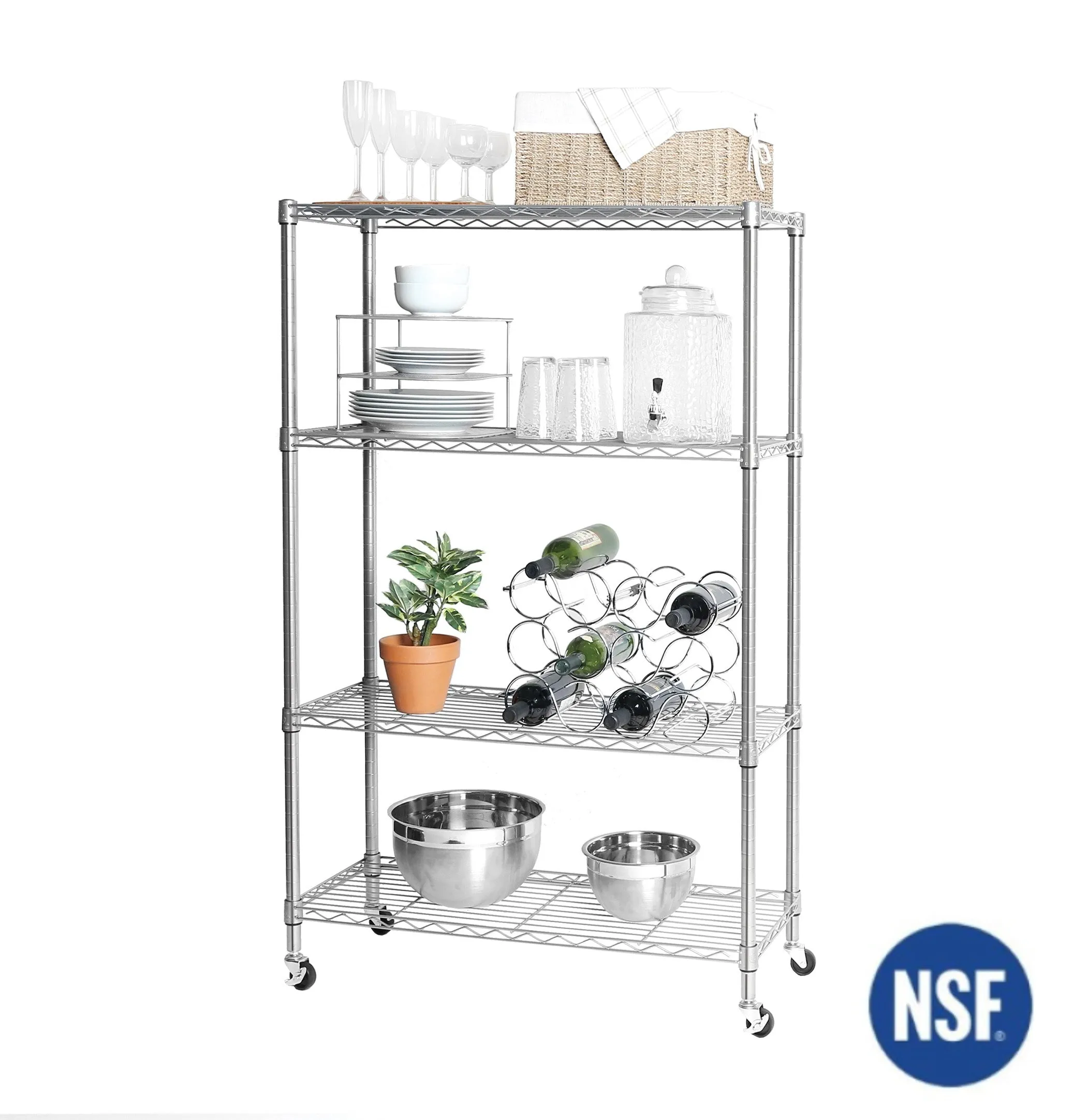 4-Tier NSF Steel Shelving