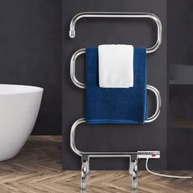 5-Bar Heated Towel Rail, Freestanding, Stainless Steel - Devanti