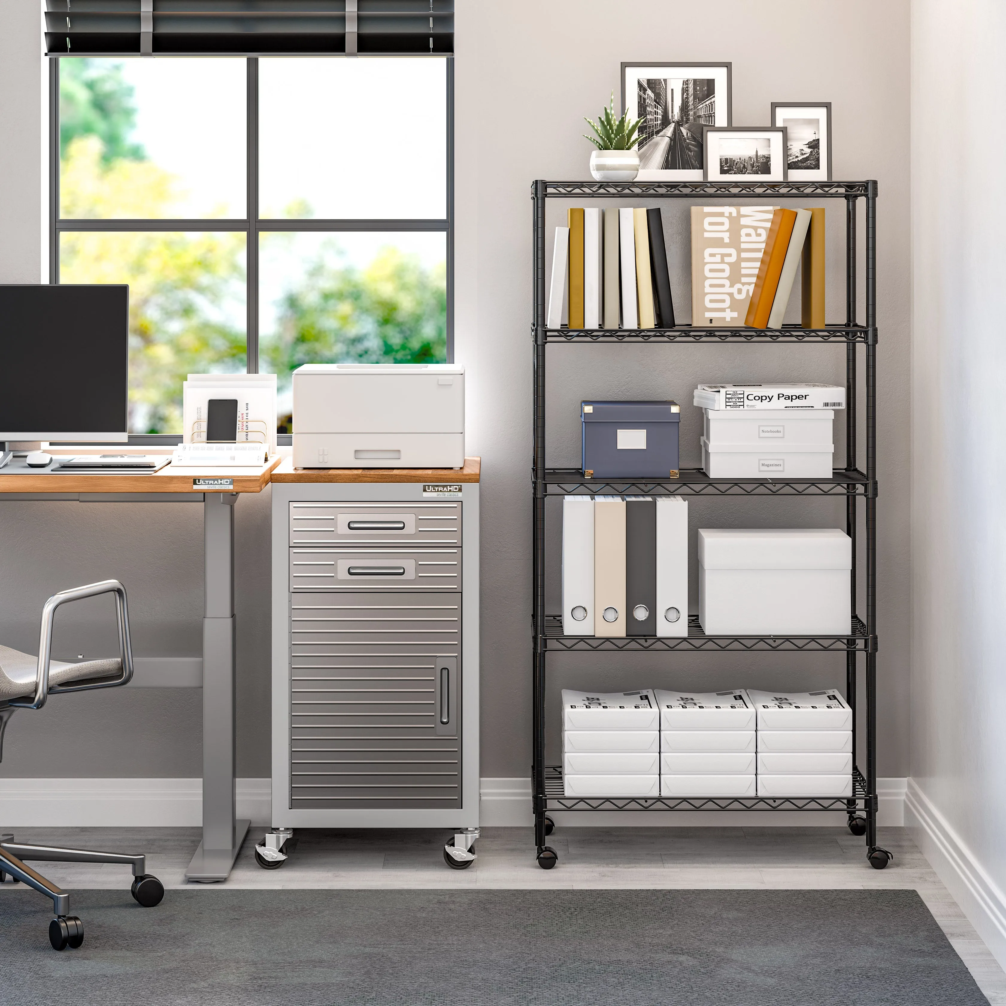5-Tier Steel Shelving, Black