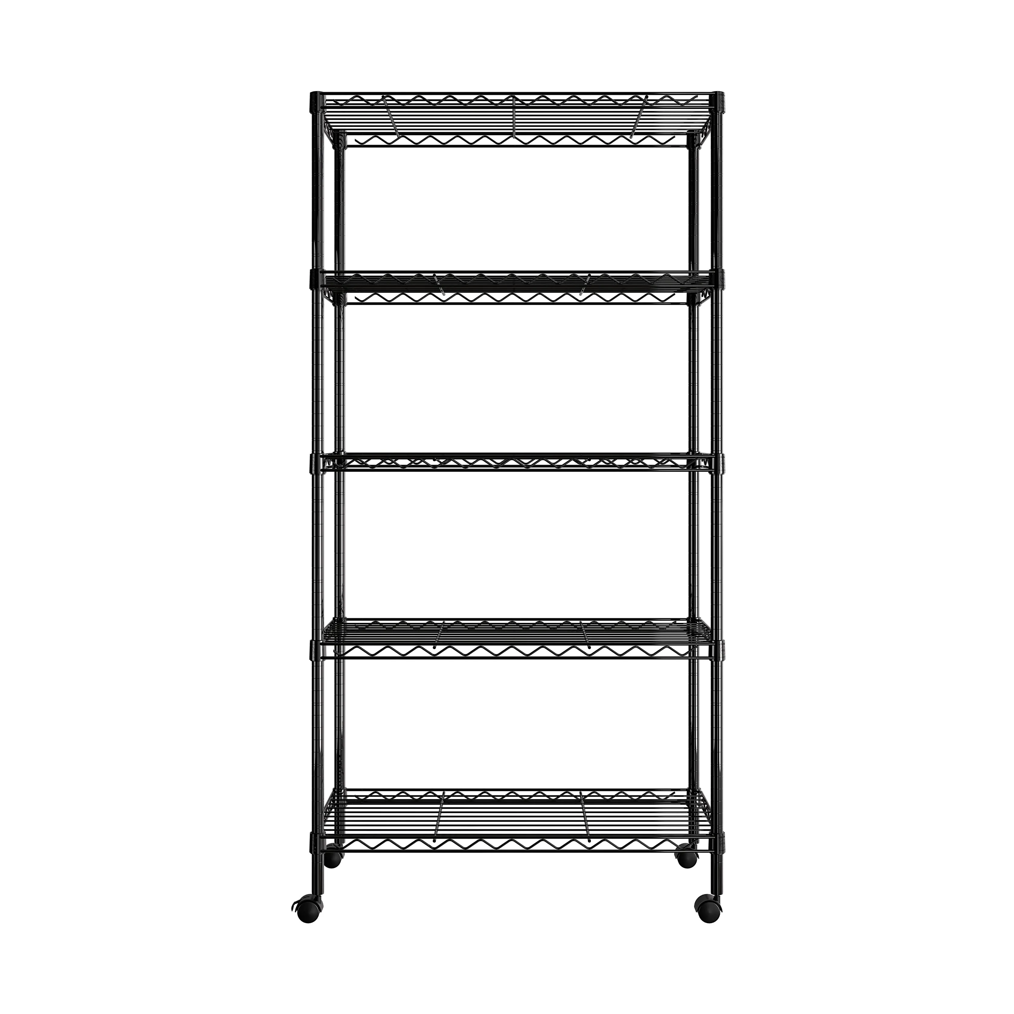 5-Tier Steel Shelving, Black