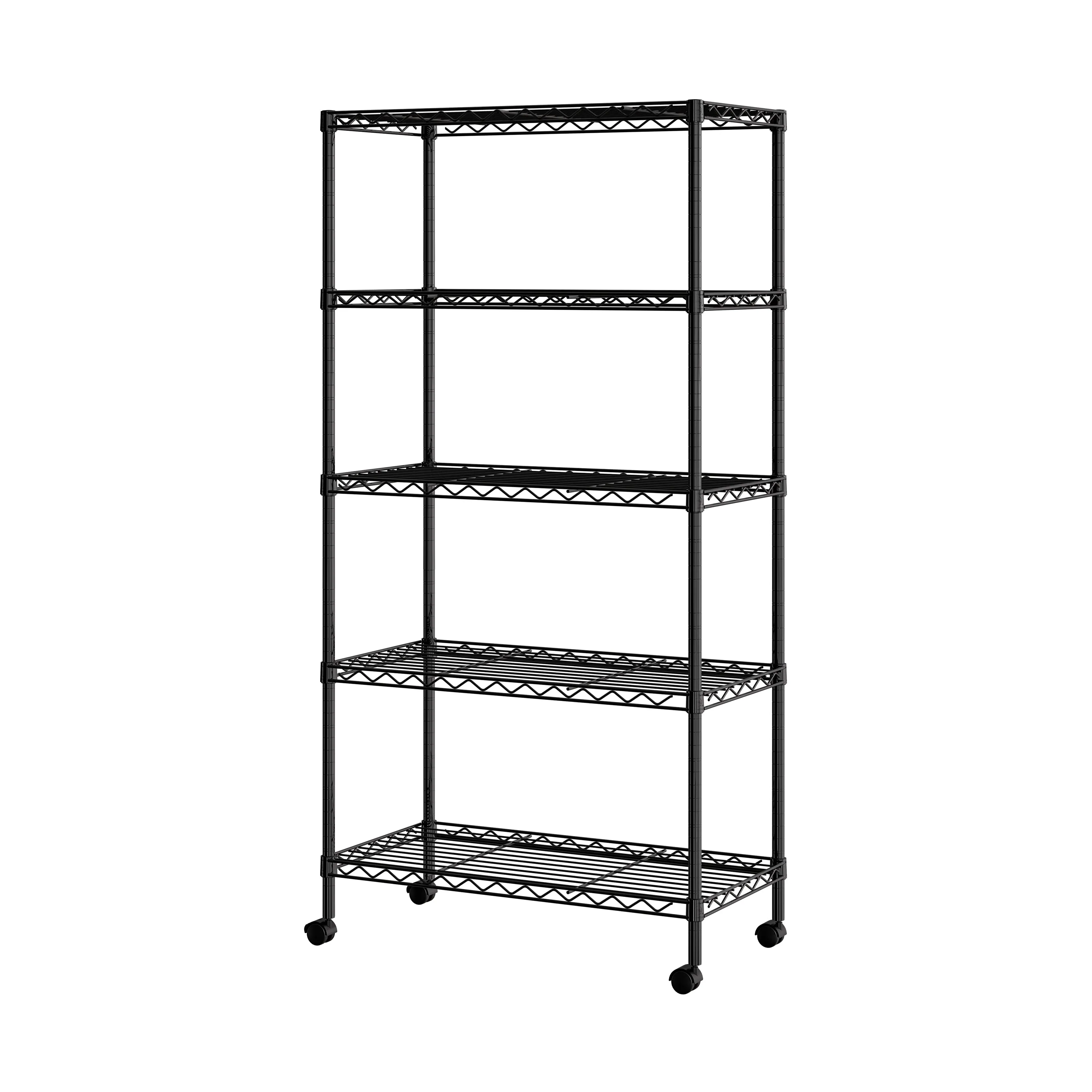 5-Tier Steel Shelving, Black