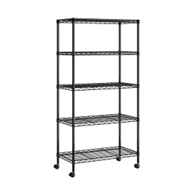 5-Tier Steel Shelving, Black