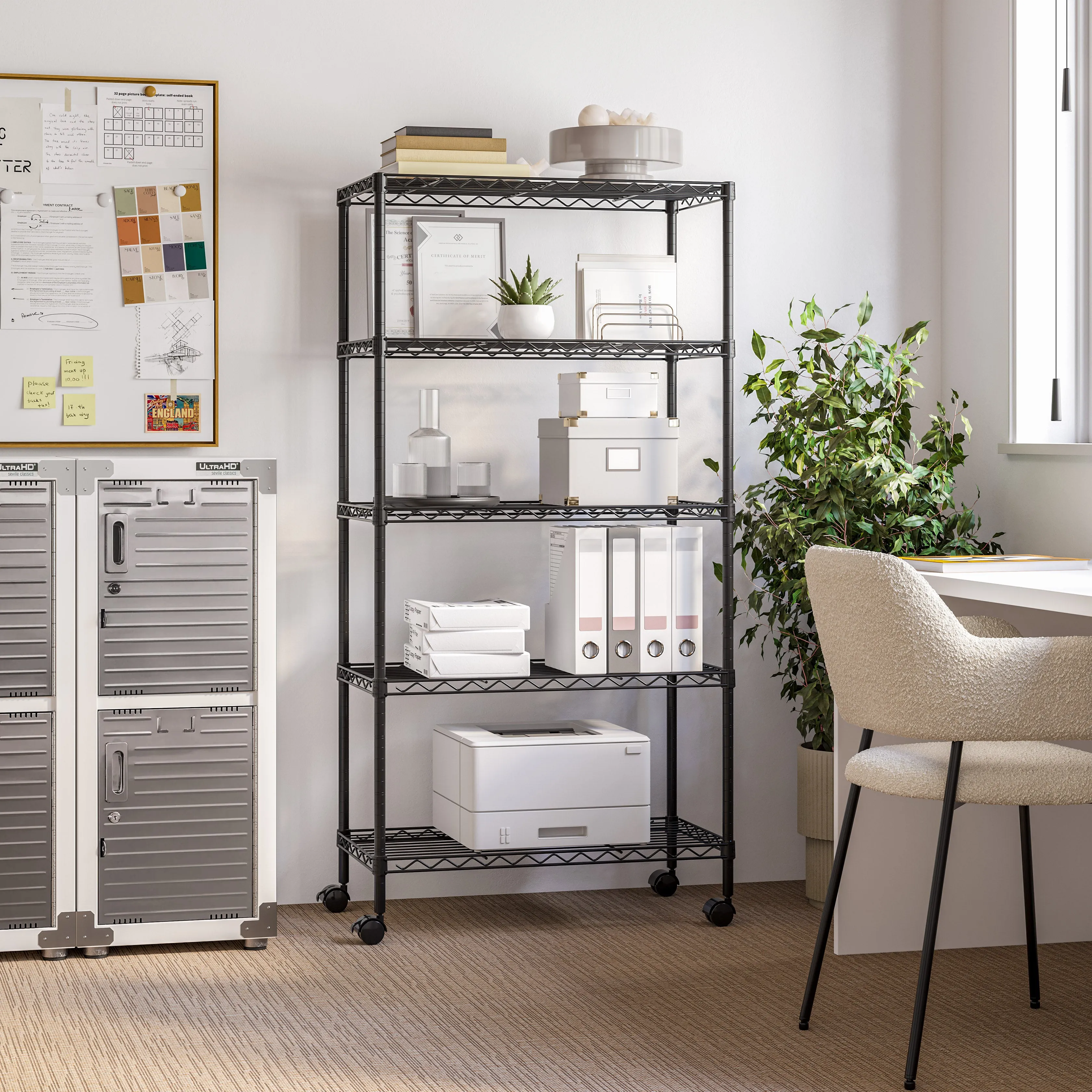 5-Tier Steel Shelving, Black