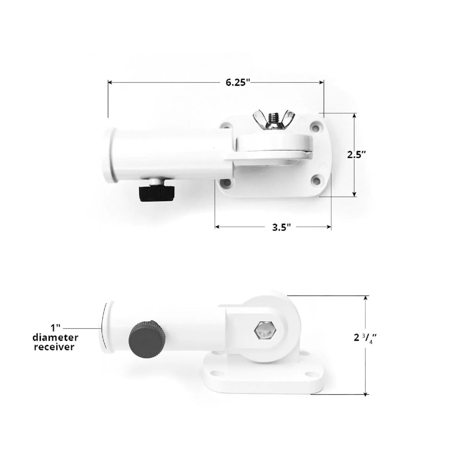 Adjustable Flagpole Bracket, Heavy Duty Aluminum, 1"