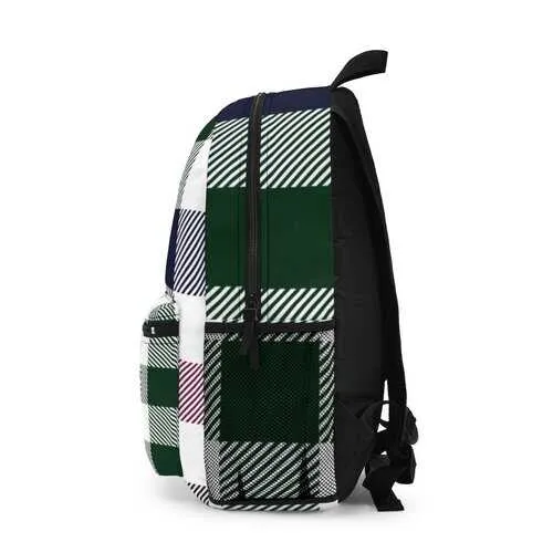 Backpacks, Grid Flannel Print Style Backpack Bag