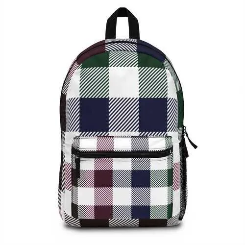 Backpacks, Grid Flannel Print Style Backpack Bag
