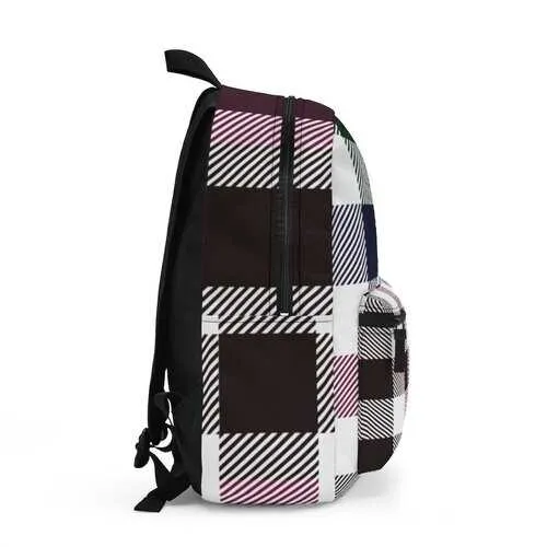 Backpacks, Grid Flannel Print Style Backpack Bag