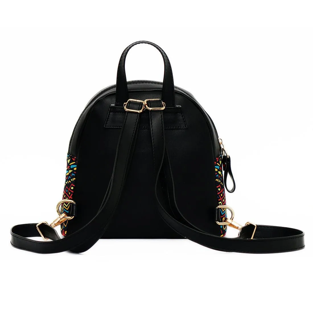Black Mini Backpack Girl Art