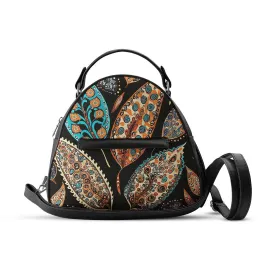 Black Mini Voyage Backpack Flora