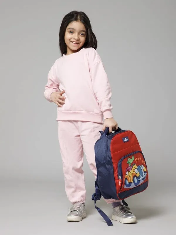Casual Backpack - Fun & Durable Design | Pencil Pouch Included | 12 Litres | Red - Car