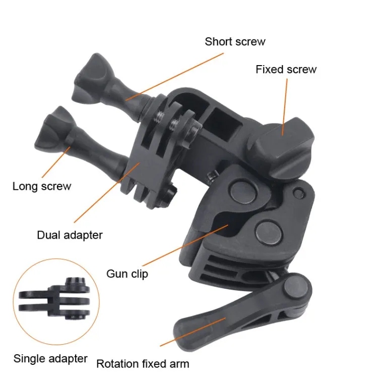 Clamp Mount Connecting Adapter Kit with Waterproof Back Cover for GoPro HERO6 /5