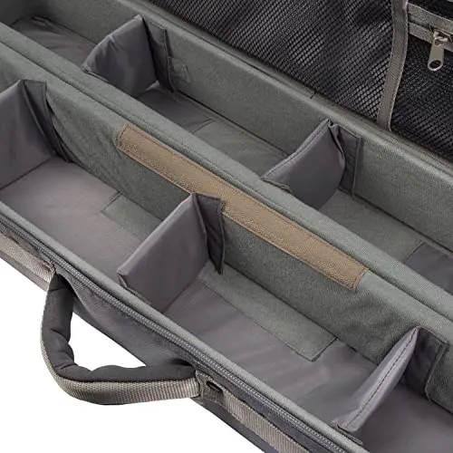 Cottonwood Fly Fishing Rod & Gear Bag Case, Fits 4-Piece, 9.5-Foot Fishing Rods, Heavy-Duty Honeycomb Frame, 1674 CU in / 27 L, Gray/Lime 6379