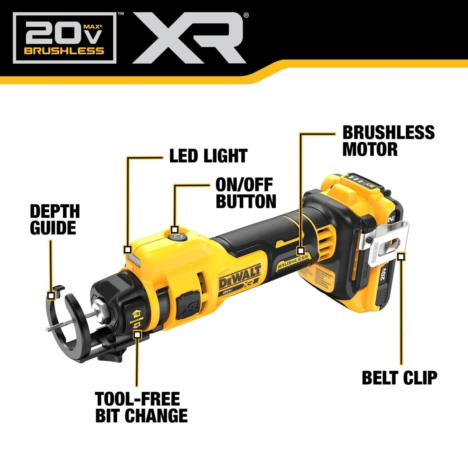 Dewalt DCK265D2 - 20V MAX* XR® Brushless Drywall Screwgun and Cut-Out Tool Combo Kit (2.0Ah)