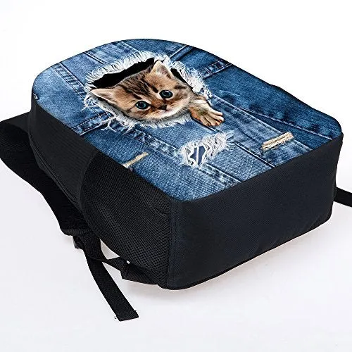 Doginthehole Cool Black Cats Print Students Preschool Backpack