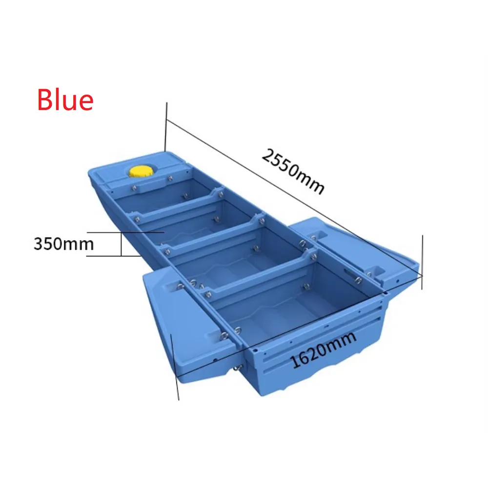 Four-section L8.3ft vehicle-mounted stackable portable PE engineering plastic fishing boat（3 adults）