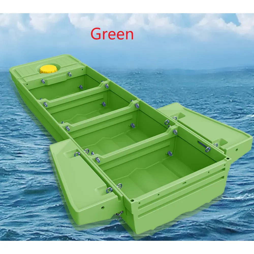 Four-section L8.3ft vehicle-mounted stackable portable PE engineering plastic fishing boat（3 adults）