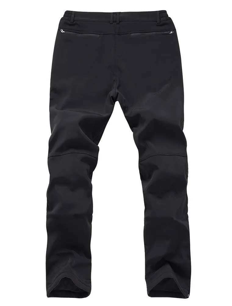 Gash Hao Mens Snow Ski Waterproof Softshell Snowboard Pants Outdoor Hiking Fleece Lined Zipper Bottom Leg (Black, 32x32)