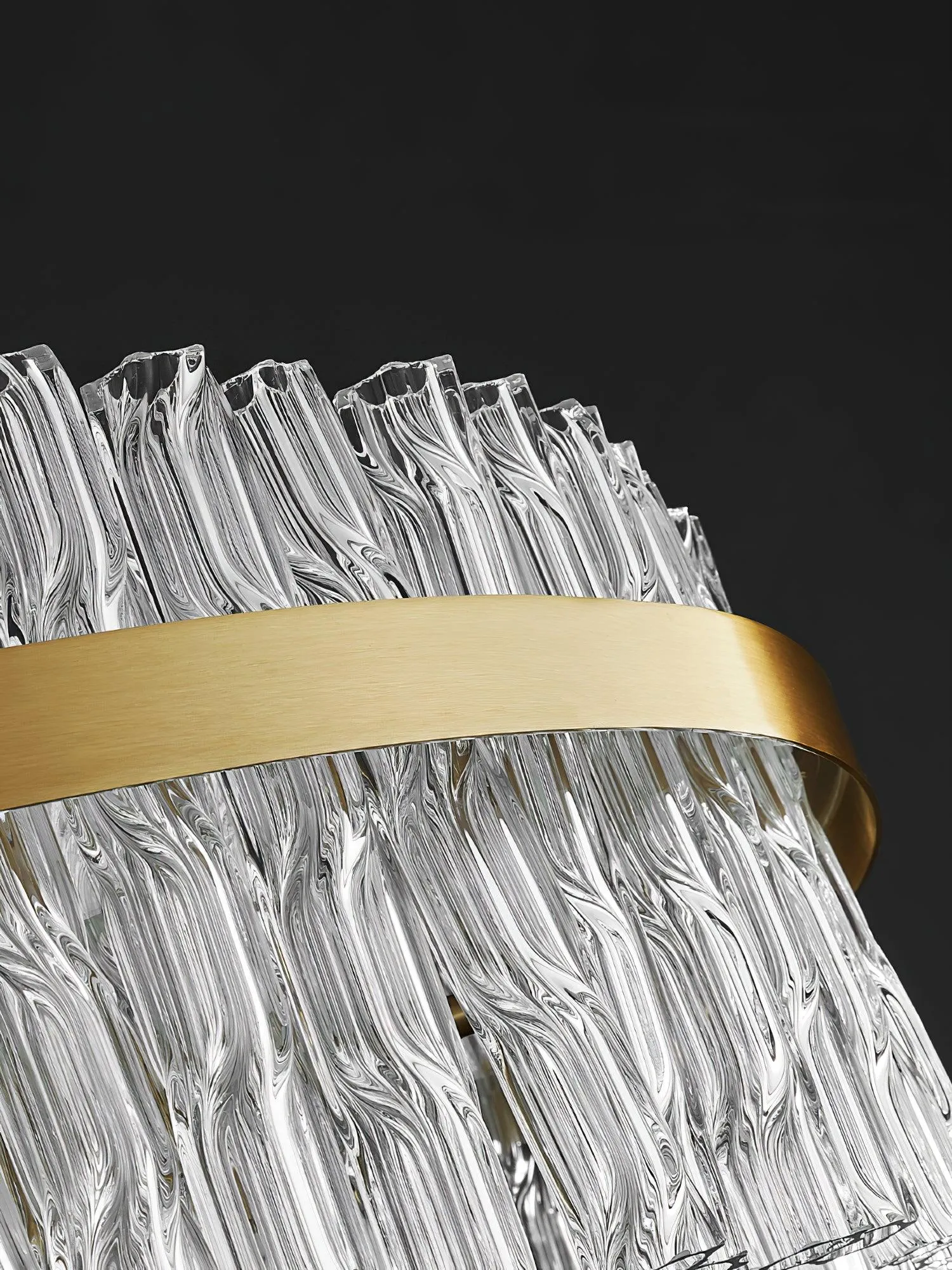 Gold & Clear Rod Chandelier