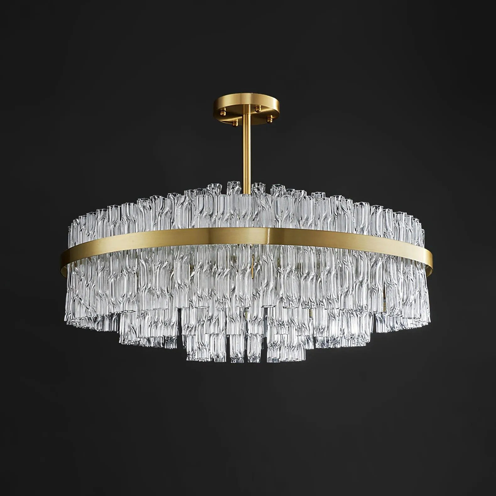 Gold & Clear Rod Chandelier