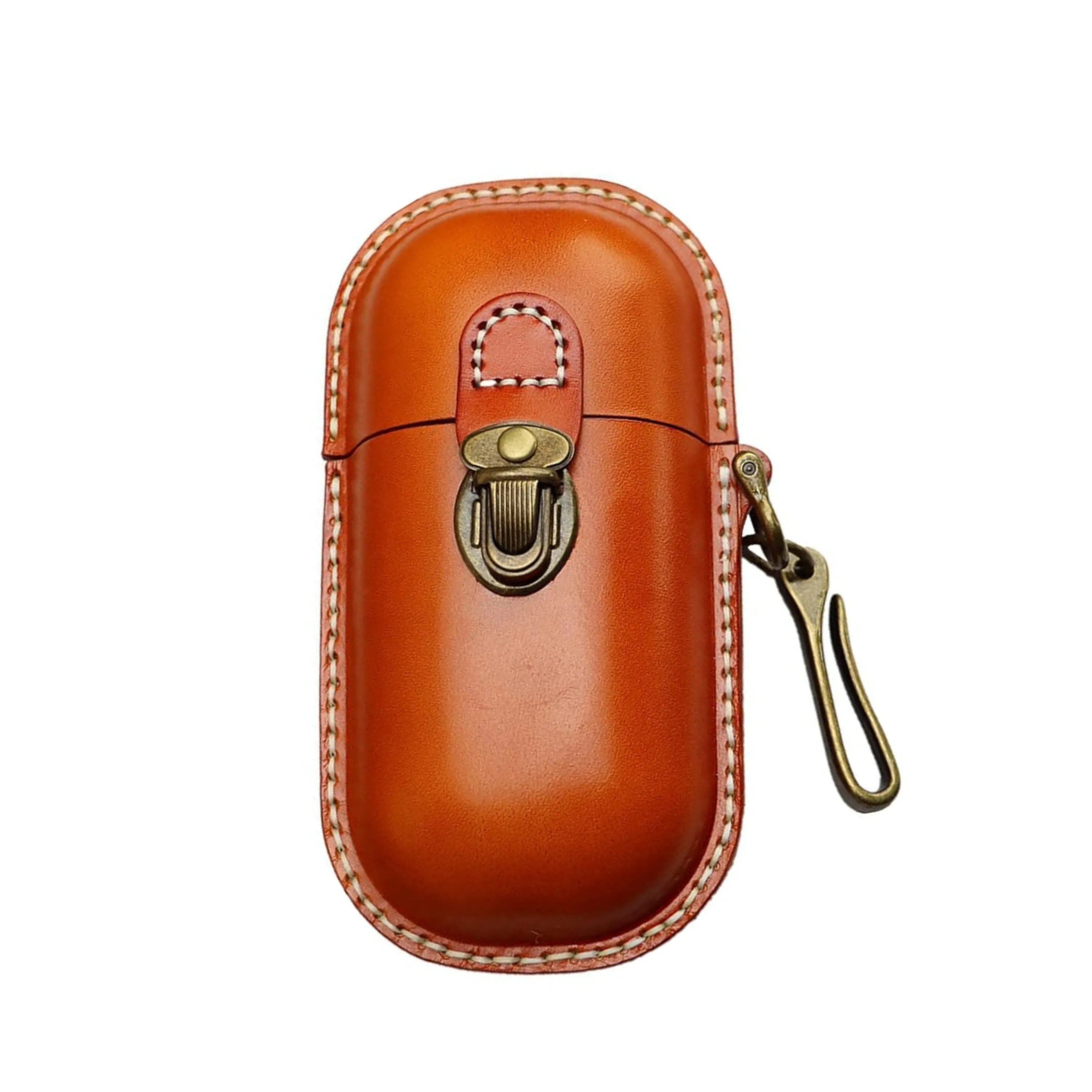 Handmade Cowhide Leather Eyeglass Case - Durable Hard Shell Protection