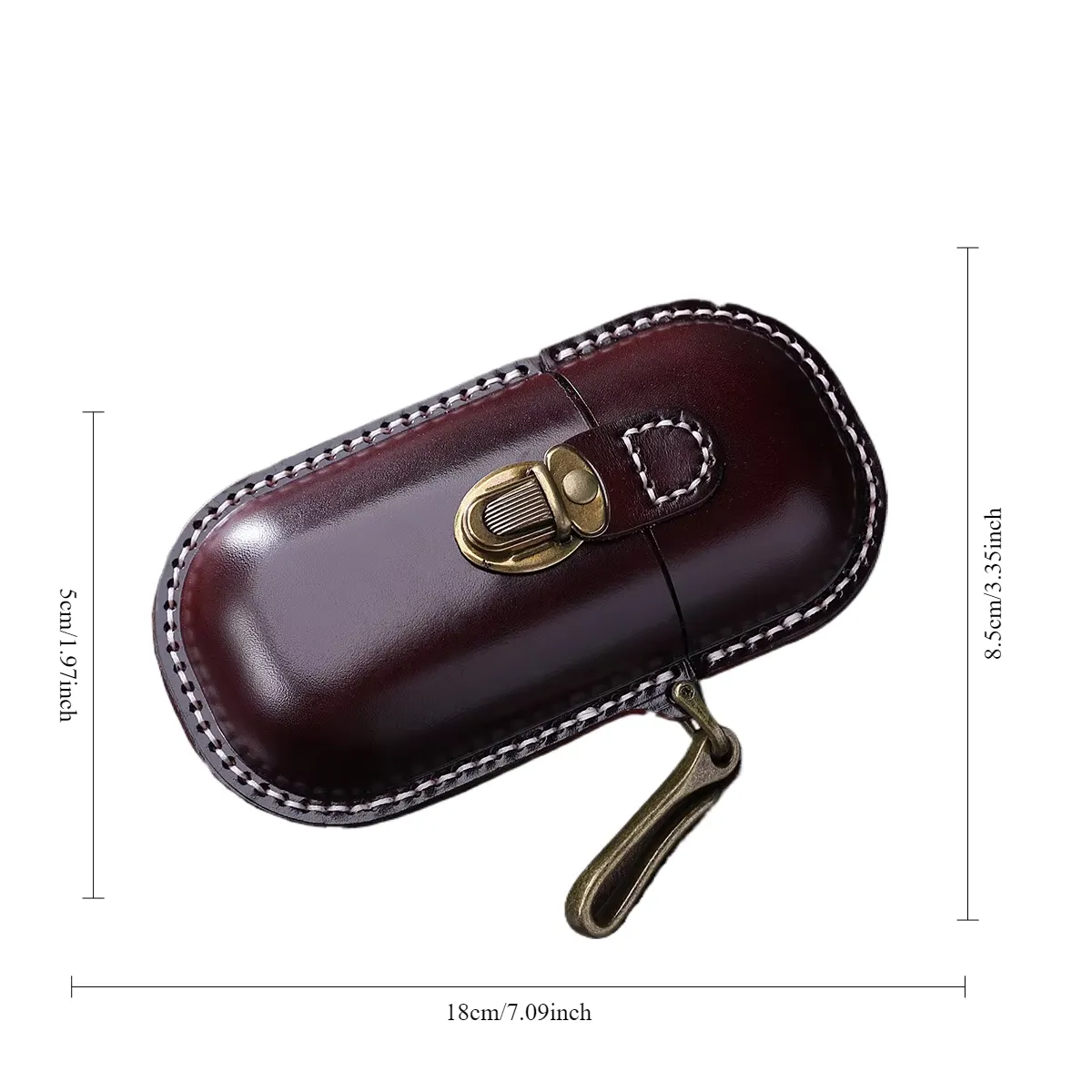 Handmade Cowhide Leather Eyeglass Case - Durable Hard Shell Protection