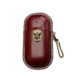 Handmade Cowhide Leather Eyeglass Case - Durable Hard Shell Protection