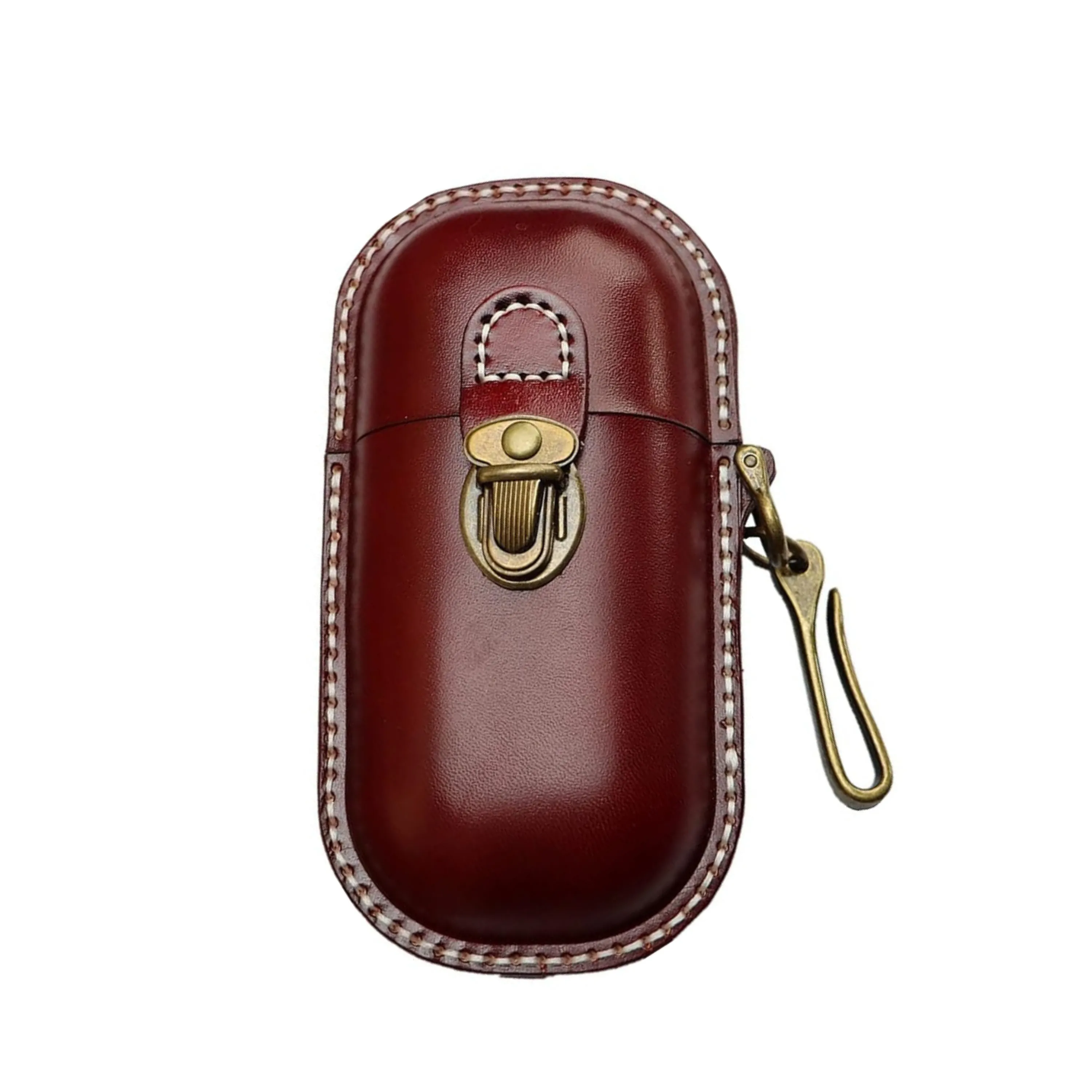 Handmade Cowhide Leather Eyeglass Case - Durable Hard Shell Protection