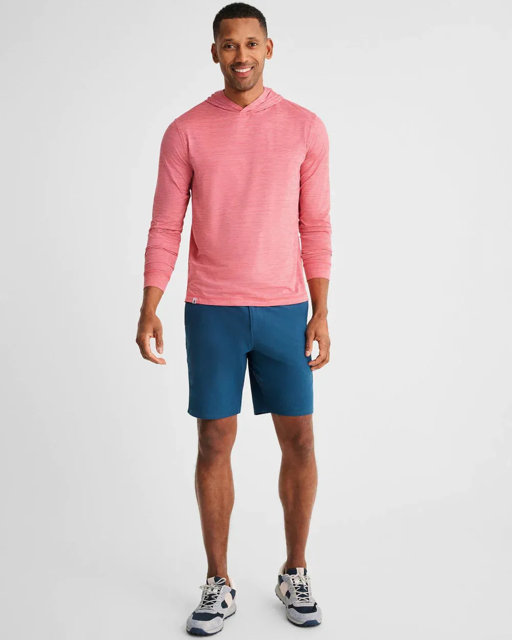 Johnnie-O Talon Performance T-Shirt Hoodie in Azalea