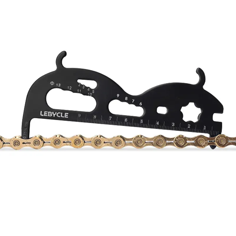 Lebycle Bicycle Tools Bicycle Chain Wear Indicator Tool Chain Checker Kits Multi-Functional Bike Repair Tools Chain Tools