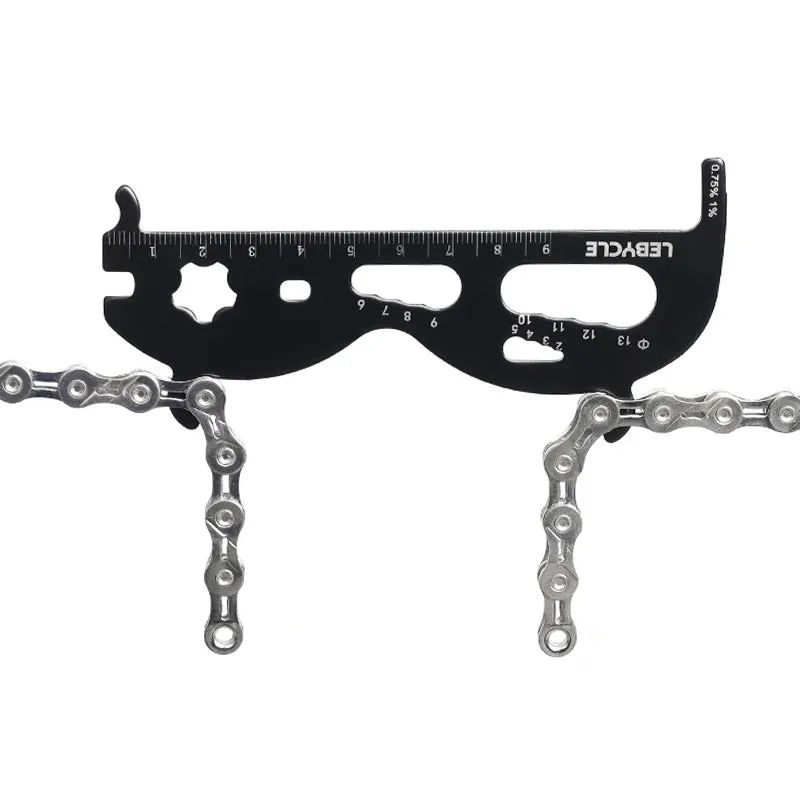 Lebycle Bicycle Tools Bicycle Chain Wear Indicator Tool Chain Checker Kits Multi-Functional Bike Repair Tools Chain Tools