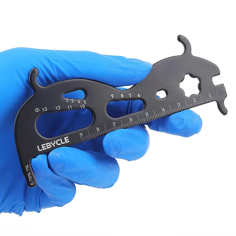 Lebycle Bicycle Tools Bicycle Chain Wear Indicator Tool Chain Checker Kits Multi-Functional Bike Repair Tools Chain Tools