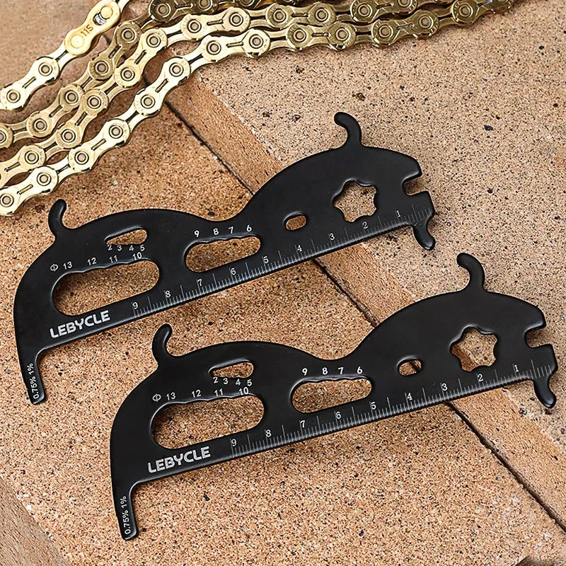 Lebycle Bicycle Tools Bicycle Chain Wear Indicator Tool Chain Checker Kits Multi-Functional Bike Repair Tools Chain Tools