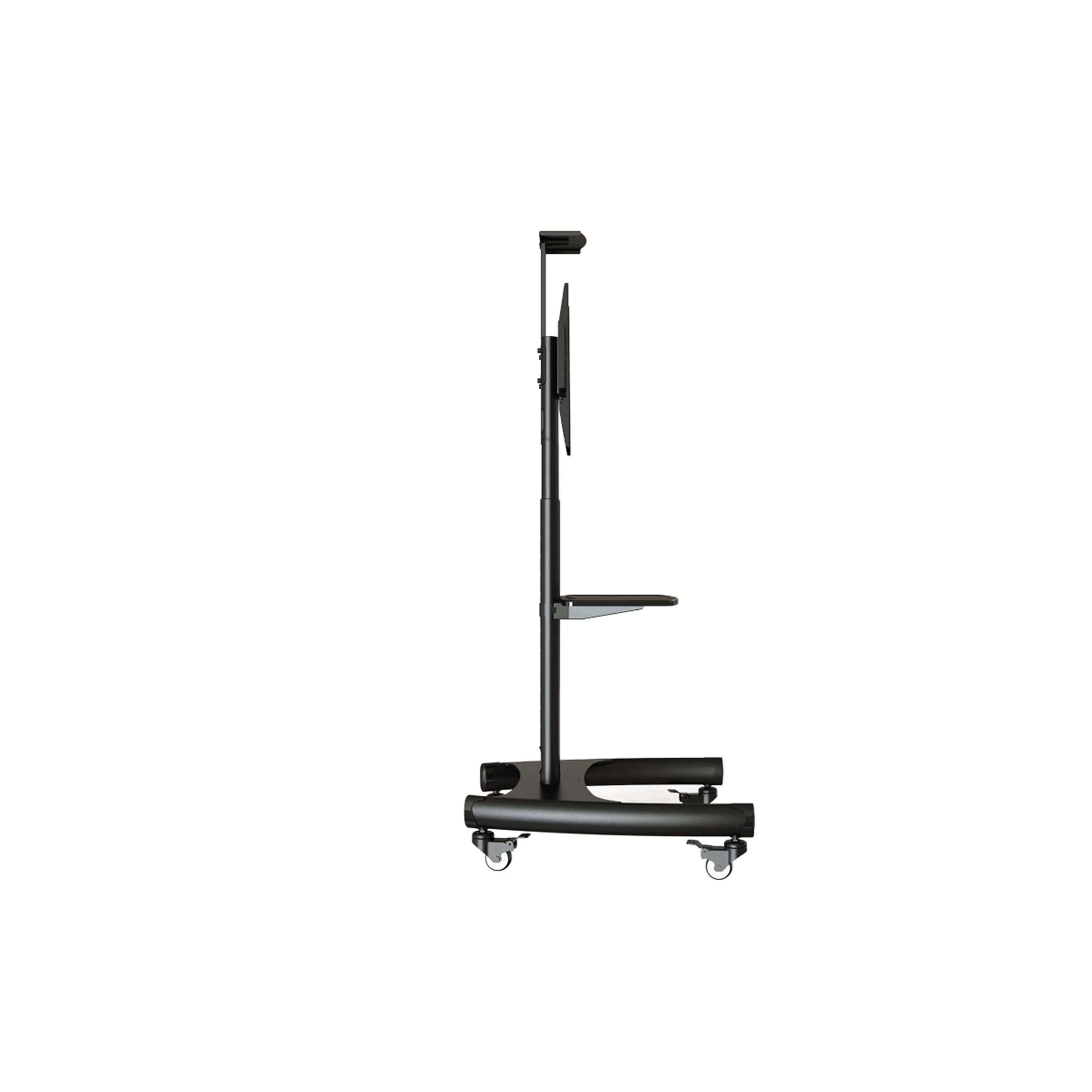 Lorell/Rocelco 32"-70" Mobile Flat Screen, Monitor, A/V and TV Cart with A/V Component and Webcam Shelves, R VSTC, Black