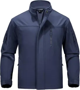 MAGCOMSEN Men's Tactical Jacket Water Resistant 6 Pockets Softshell Fleece Lining Hiking Winter Jacket Windbreaker Outwear