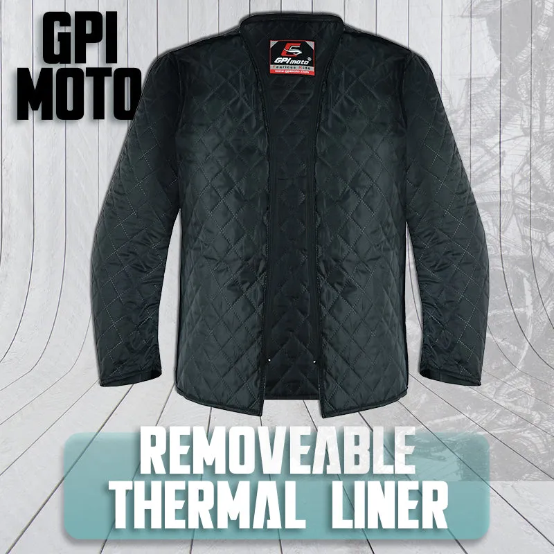 Men’s All-Season High Premium Quality Waterproof Motorcycle Jacket with Removable Armor – Full Black