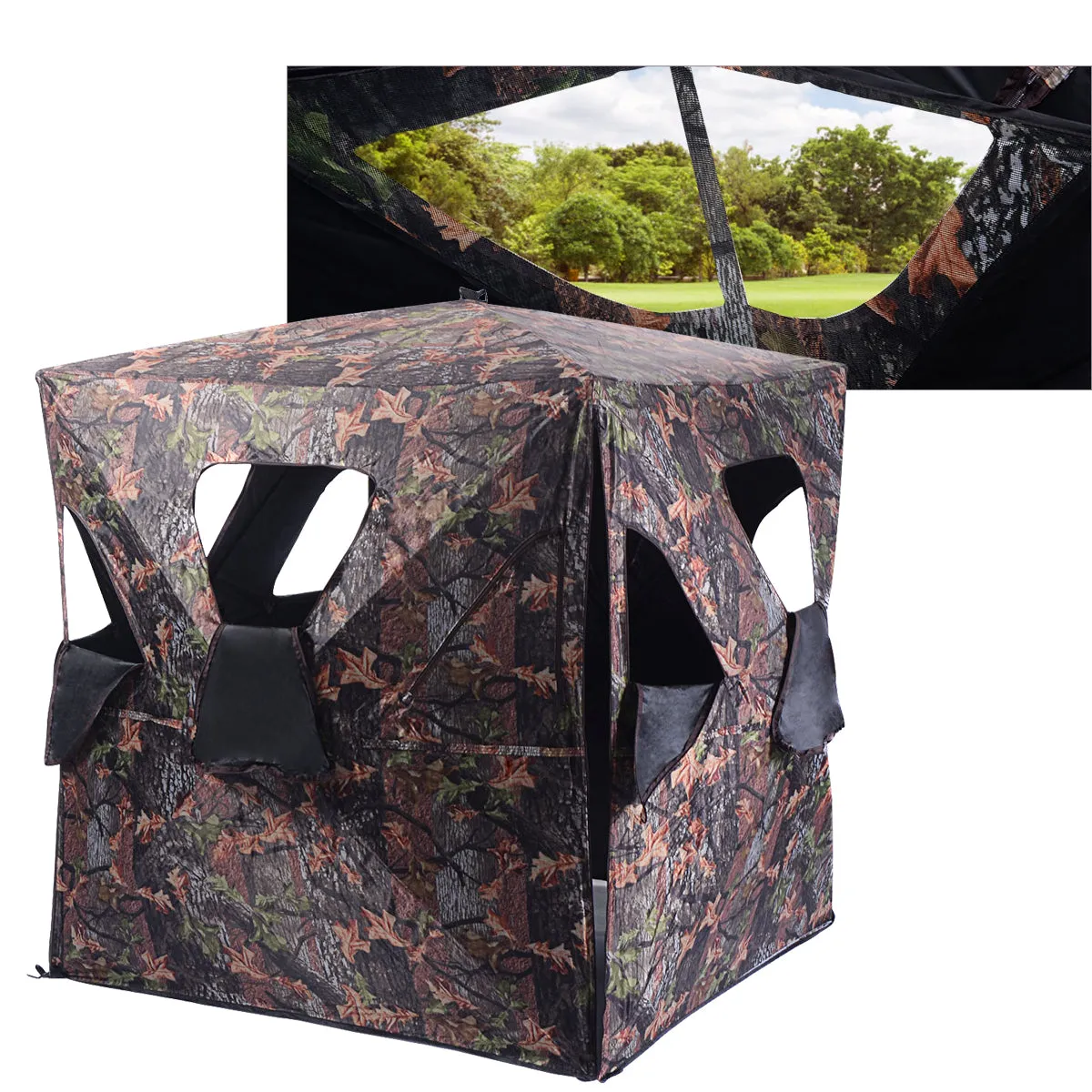 NNECW  Portable 3-Person Camouflage Hunting Blind with 360 Broad Vision