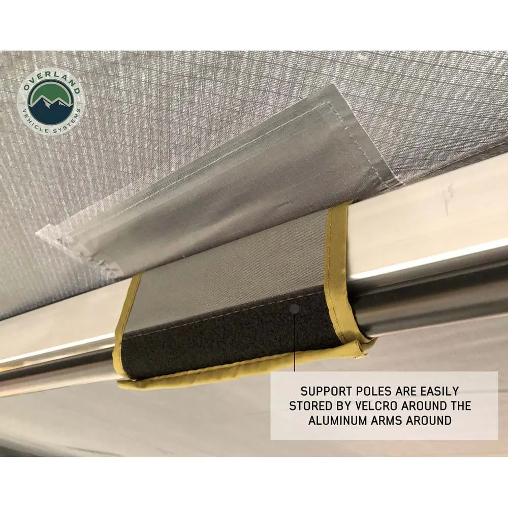 Overland Vehicle Systems - Nomadic 270 LT Awning - Passenger Side - Dark Gray Cover with Black Cover Universal