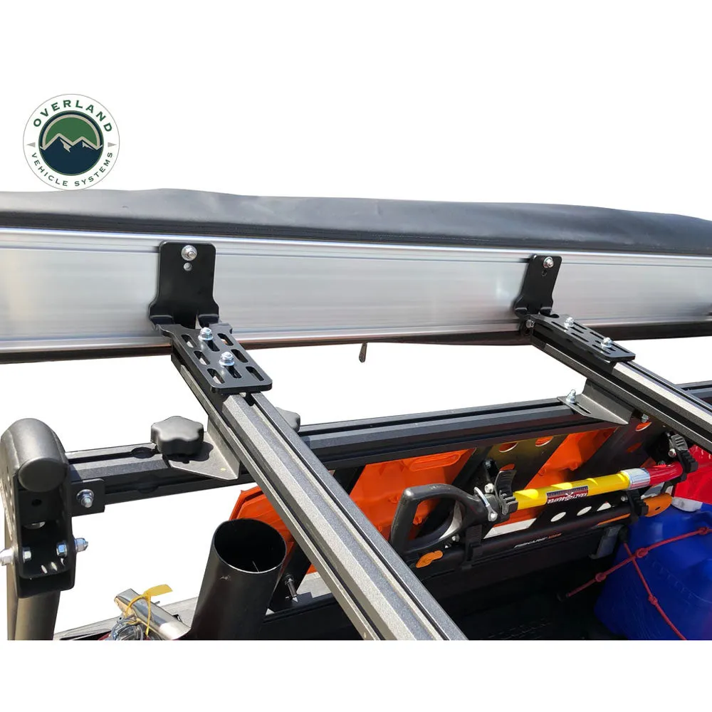 Overland Vehicle Systems - Nomadic 270 LT Awning - Passenger Side - Dark Gray Cover with Black Cover Universal